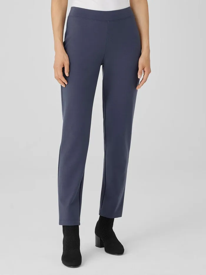 Women Eileen Fisher Pants Shorts and Jumpsuits Washable Flex Ponte Pant Ocean