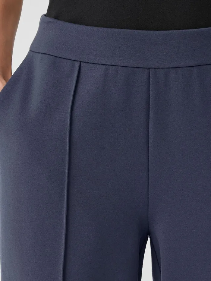 Women Eileen Fisher Pants Shorts and Jumpsuits Washable Flex Ponte Pintuck Pant Ocean