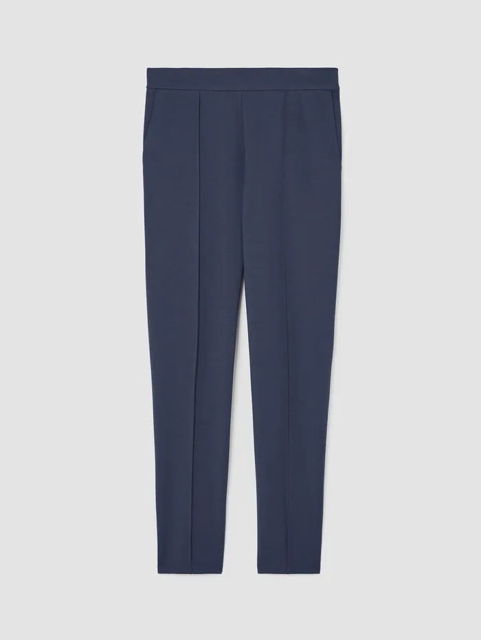 Women Eileen Fisher Pants Shorts and Jumpsuits Washable Flex Ponte Pintuck Pant Ocean