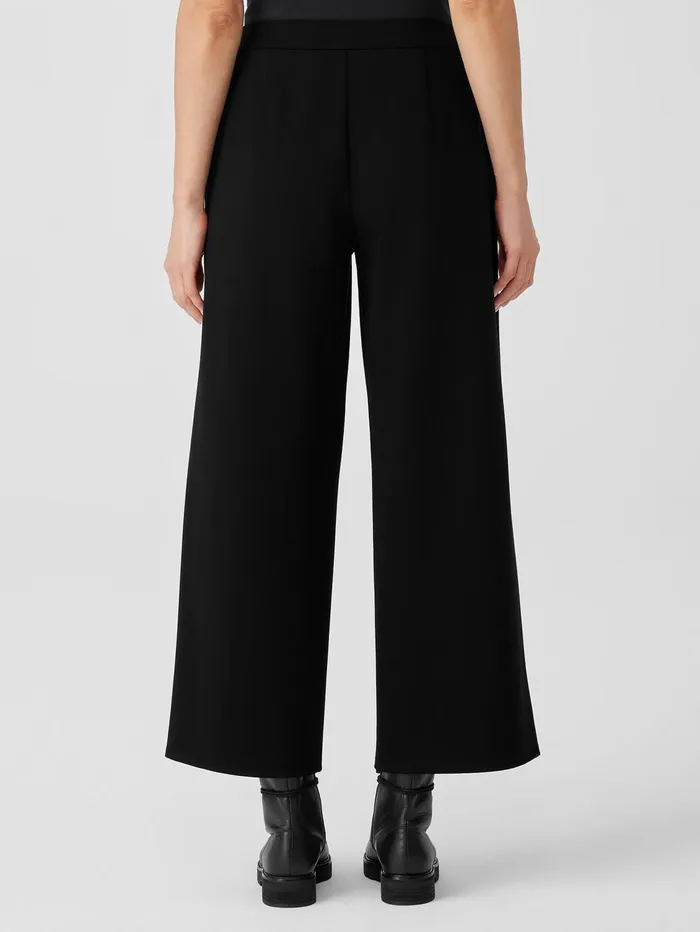 Women Eileen Fisher Pants Shorts and Jumpsuits Washable Flex Ponte WideLeg Pant Black