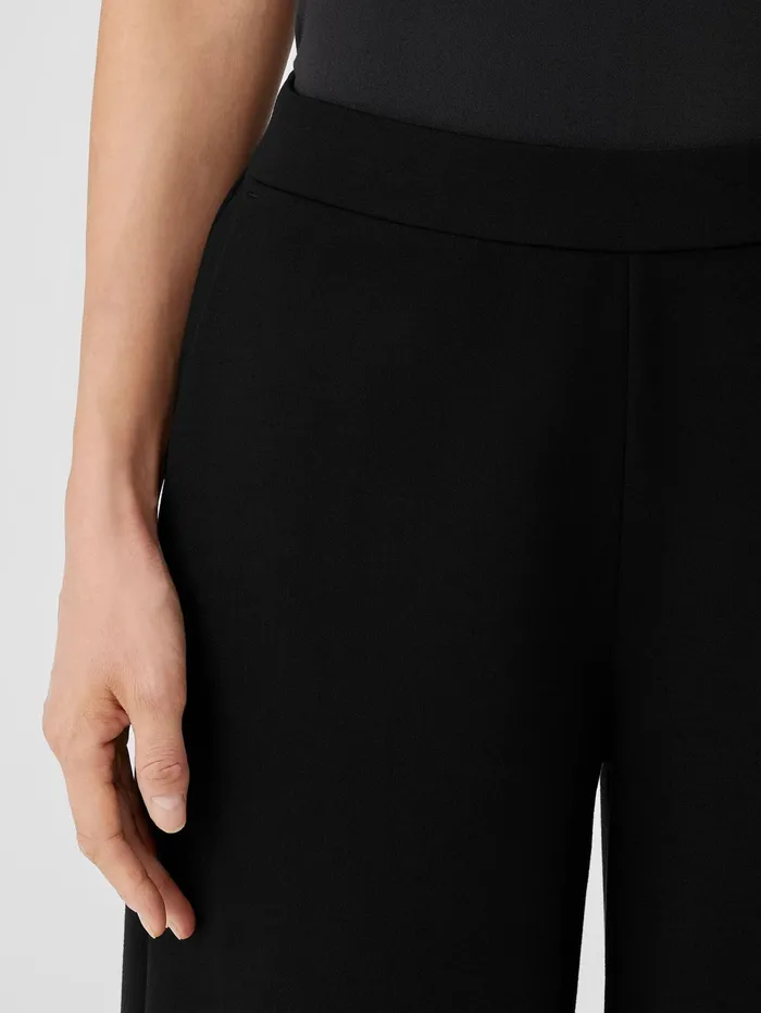 Women Eileen Fisher Pants Shorts and Jumpsuits Washable Flex Ponte WideLeg Pant Black