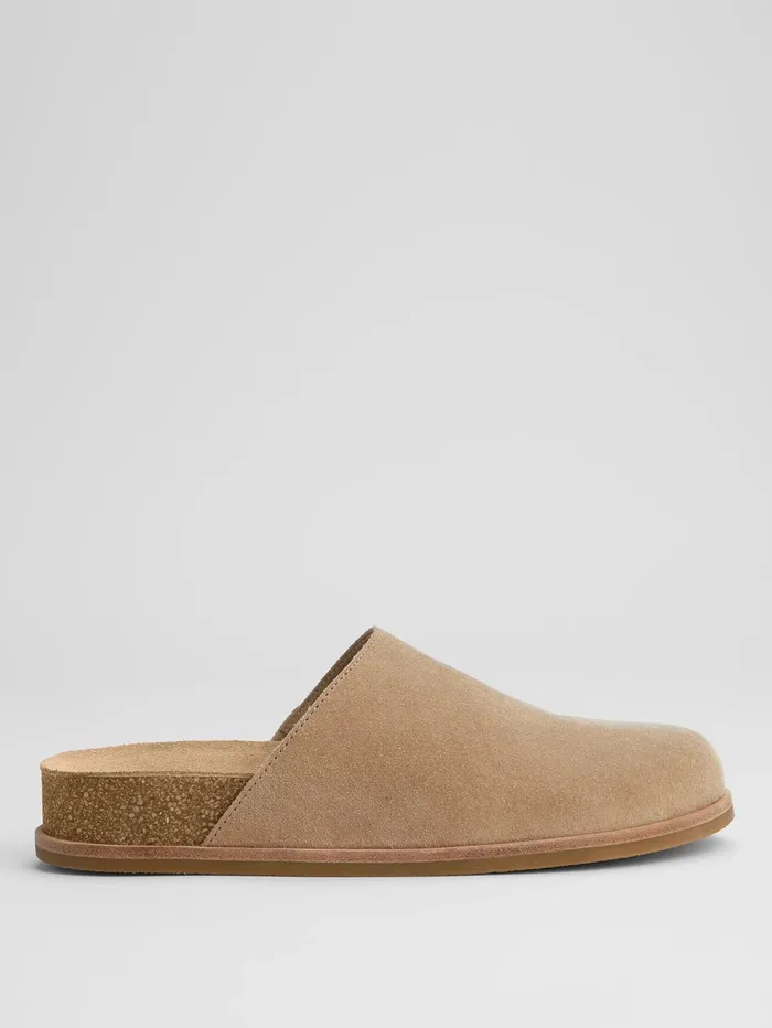 Women Eileen Fisher Shoes Bios Suede Mule Ecru