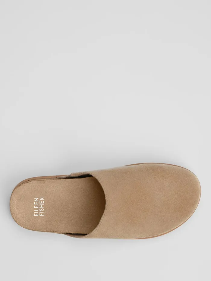 Women Eileen Fisher Shoes Bios Suede Mule Ecru