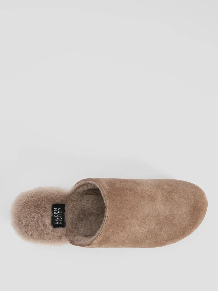 Women Eileen Fisher Shoes Shearling Clog In Suede Marble