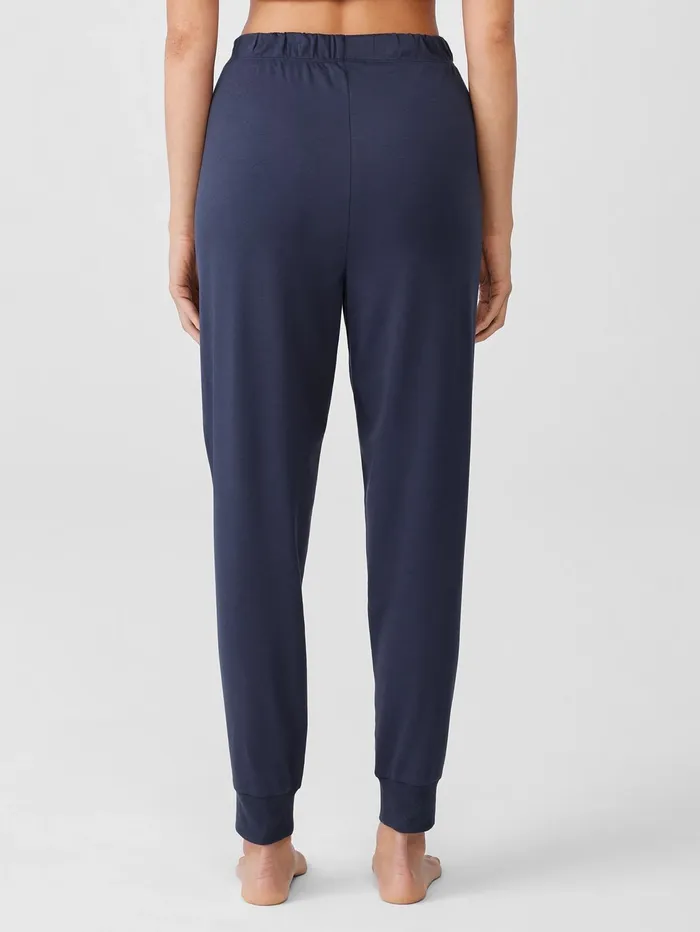 Women Eileen Fisher Sleepwear Organic Cotton InterlockJogger Sleep Pant Indigo