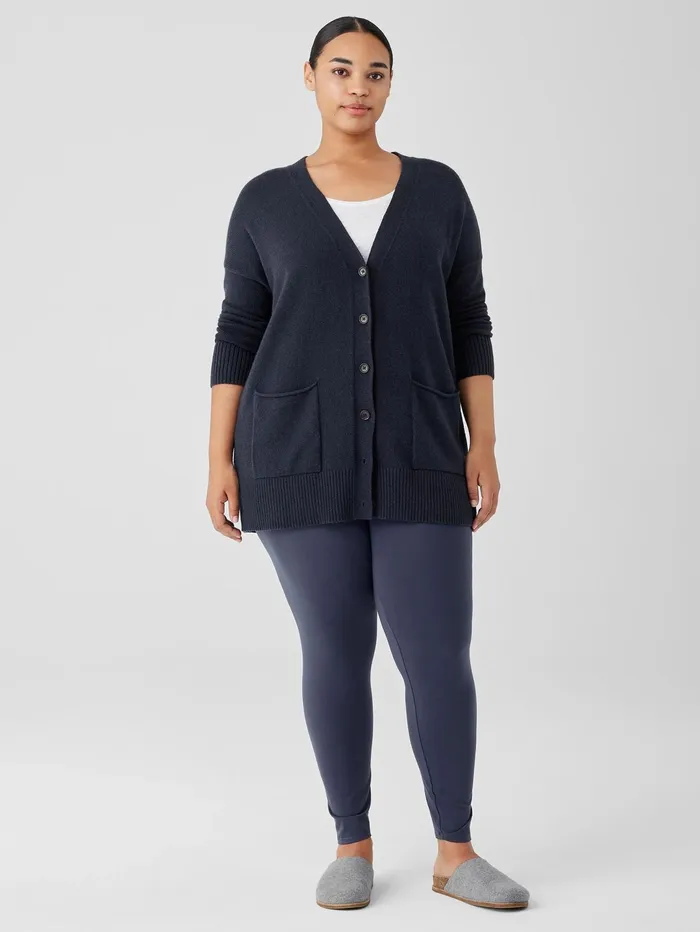 Women Eileen Fisher Sweaters and Cardigans Cotton And Recycled Cashmere VNeck Cardigan Ocean