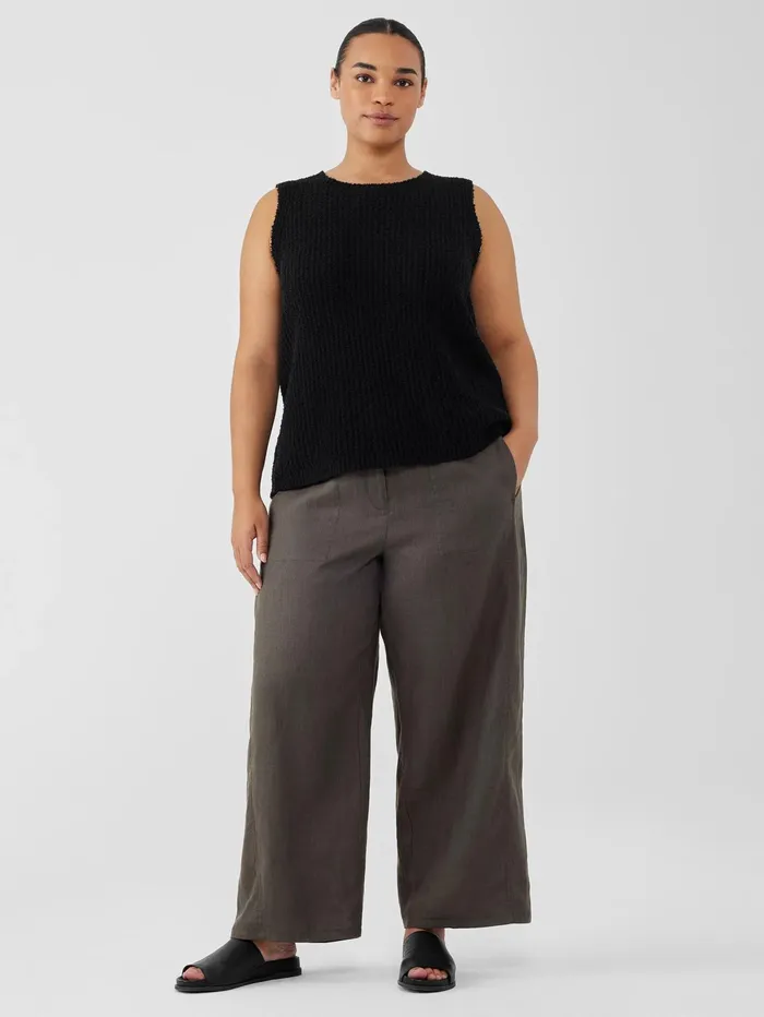 Women Eileen Fisher Sweaters and Cardigans Cotton Fluff Crew Neck Top Black