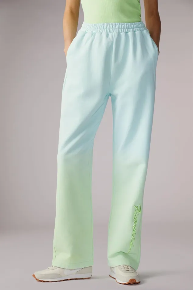 Women Fiorucci Sweatpants and Leggings Ombre Squiggle Logo Joggers Green Women Fiorucci Sweatpants and Leggings Ombre Squiggle Logo Joggers Green