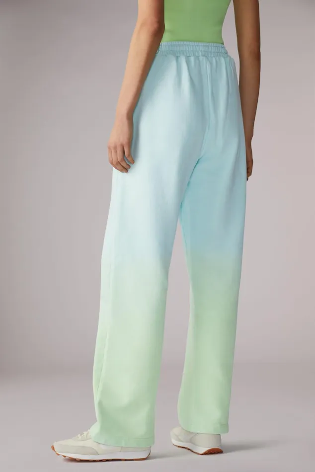 Women Fiorucci Sweatpants and Leggings Ombre Squiggle Logo Joggers Green Women Fiorucci Sweatpants and Leggings Ombre Squiggle Logo Joggers Green