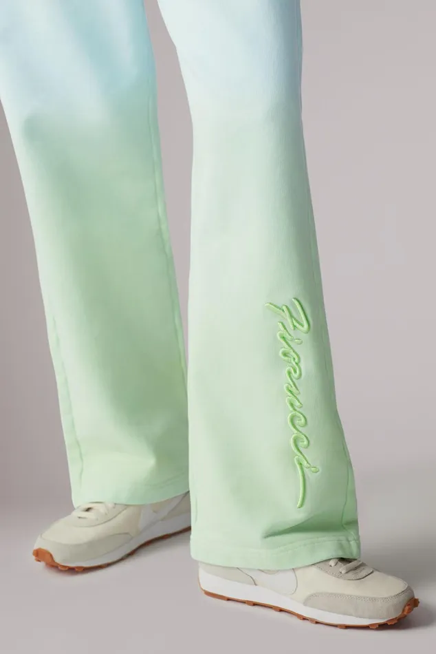 Women Fiorucci Sweatpants and Leggings Ombre Squiggle Logo Joggers Green Women Fiorucci Sweatpants and Leggings Ombre Squiggle Logo Joggers Green