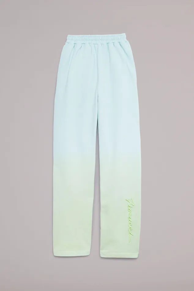 Women Fiorucci Sweatpants and Leggings Ombre Squiggle Logo Joggers Green Women Fiorucci Sweatpants and Leggings Ombre Squiggle Logo Joggers Green
