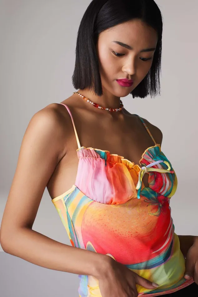 Women Fiorucci TShirts and Tops Fruity Print Balconette Top Multi Women Fiorucci TShirts and Tops Fruity Print Balconette Top Multi