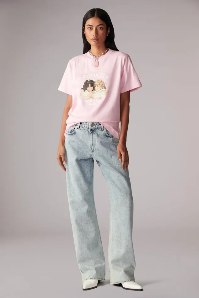 Women Fiorucci TShirts and Tops Safety Angels TShirt Pink
