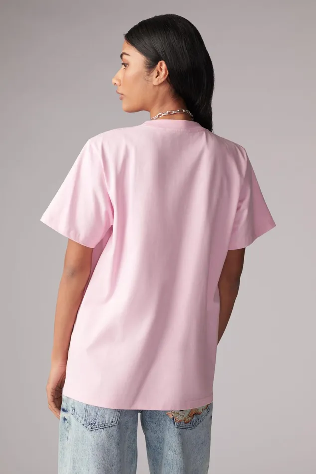 Women Fiorucci TShirts and Tops Safety Angels TShirt Pink Women Fiorucci TShirts and Tops Safety Angels TShirt Pink