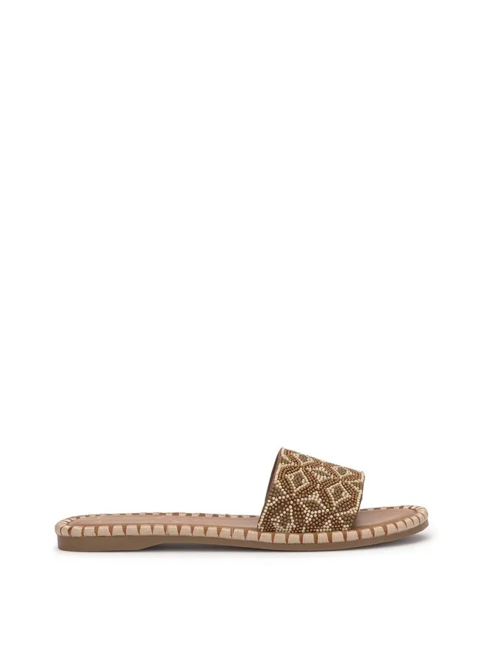 Women Flats Jessica Simpson Bibiani Beaded Sandal In Tobacco