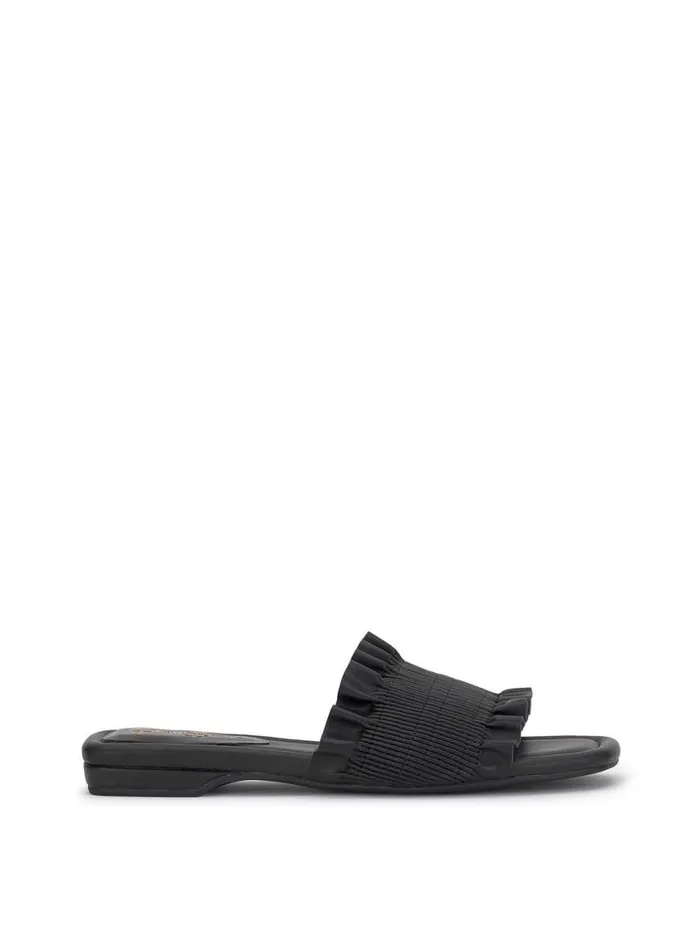 Women Flats Jessica Simpson Camessa Smocked Sandal In Black
