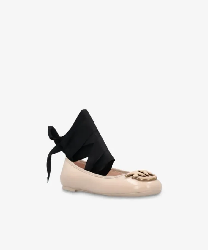Women Flats Pinko Nappa Leather Ballerinas With Removable Ribbons Vexillum Purple Women Flats Pinko Nappa Leather Ballerinas With Removable Ribbons Vexillum Purple