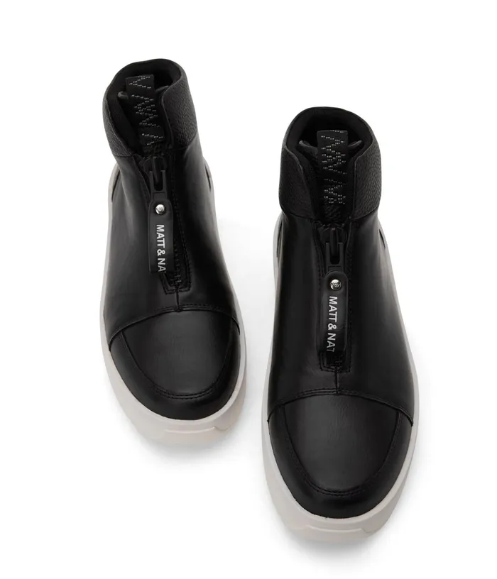 Women Fleri Vegan High Top Sneakers Black Matt and Nat Sneakers