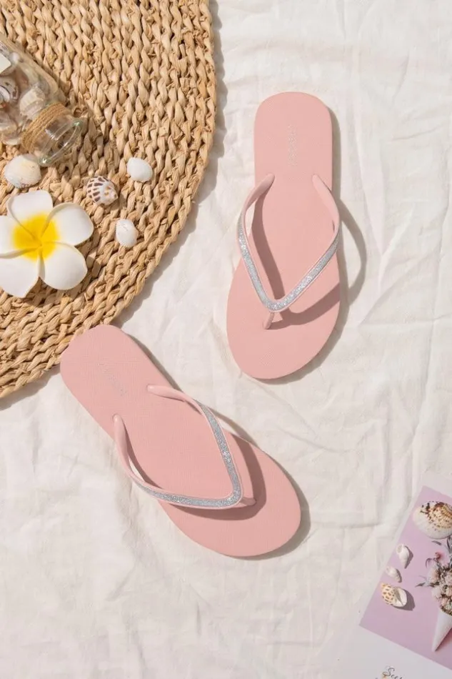 Women Flip Flops Cupshe Brisbane Minimalist Flip Flops Pink