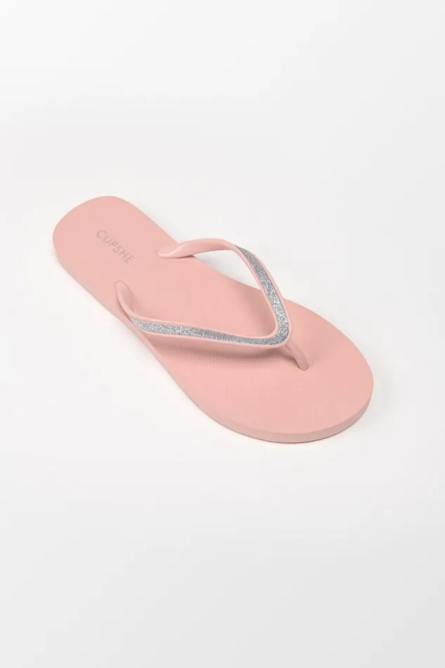 Women Flip Flops Cupshe Brisbane Minimalist Flip Flops Pink