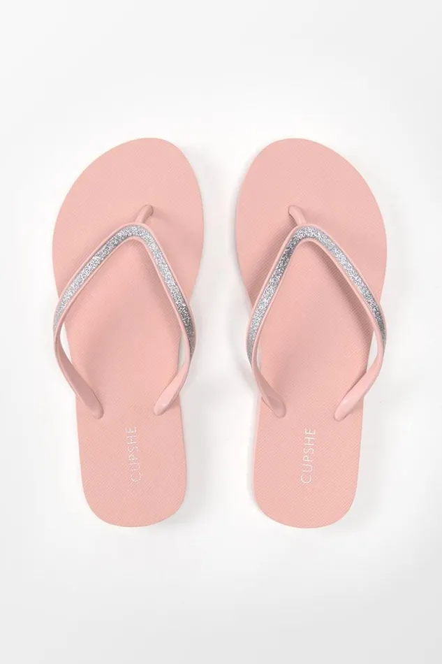 Women Flip Flops Cupshe Brisbane Minimalist Flip Flops Pink
