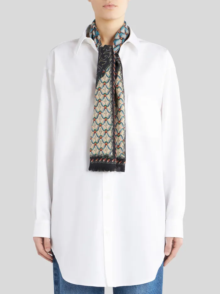 Women Floral Silk And Cashmere Scarf Etro Scarves And Silk