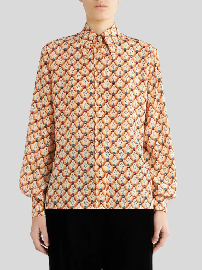 Women Floralia Crpe De Chine Shirt Etro Shirts And Blouses
