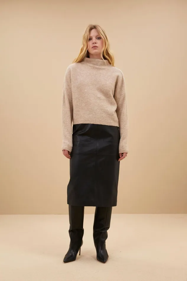 Women Frenkie Leather Skirt Black Bybar Skirts