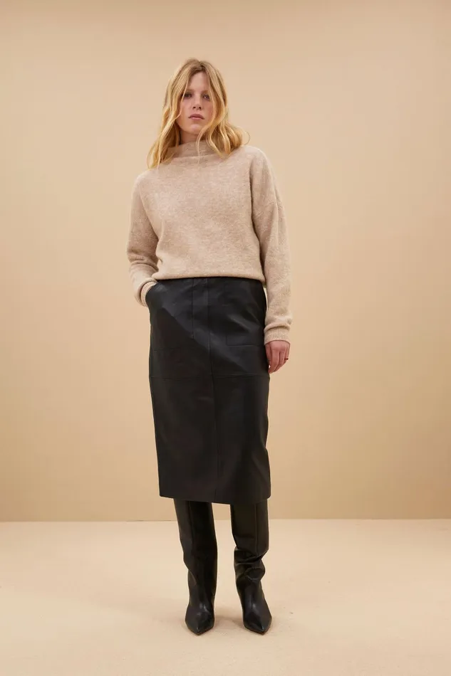 Women Frenkie Leather Skirt Black Bybar Skirts