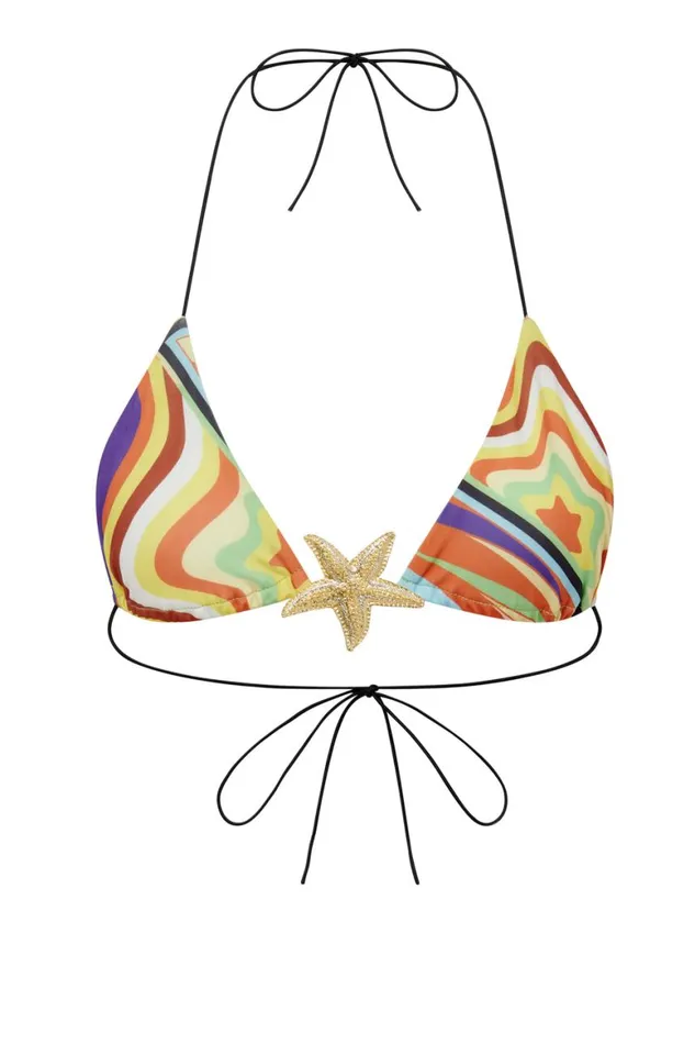 Women Geo Star Print Triangle Bikini Top Jaded London Bikini Tops