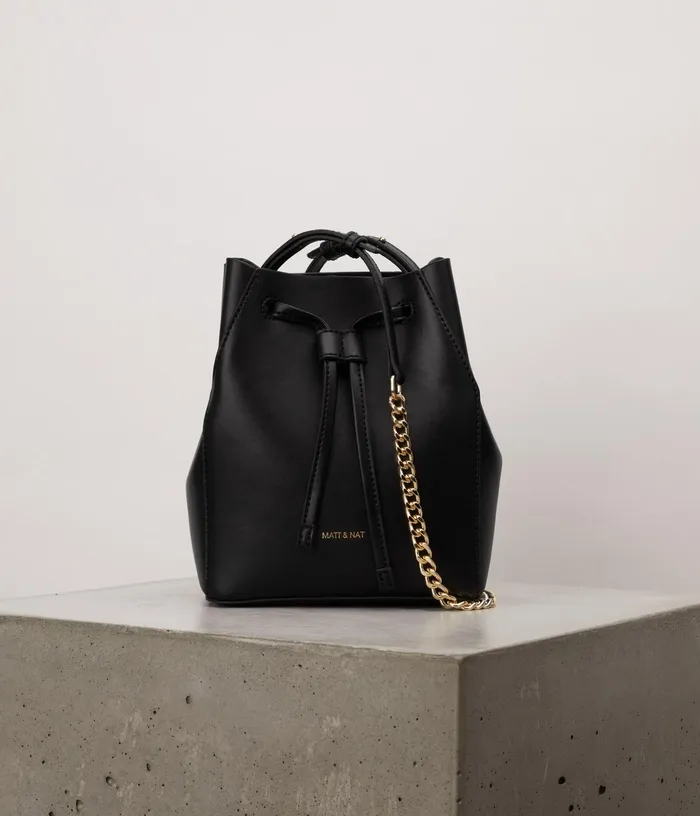 Women Grace Vegan Bucket Bag 8211 Appleskin Black Matt and Nat Bucket Bags