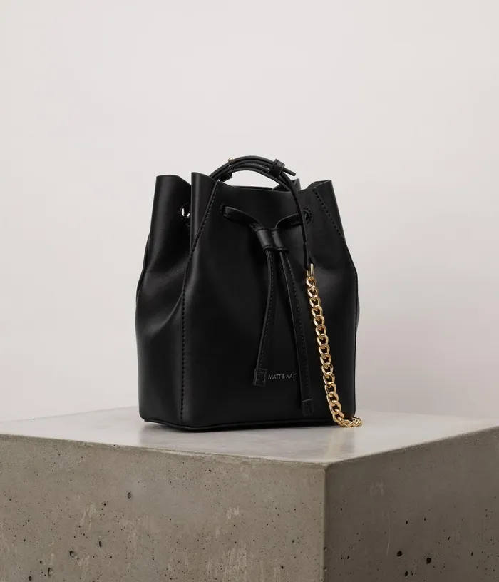 Women Grace Vegan Bucket Bag 8211 Appleskin Black Matt and Nat Bucket Bags