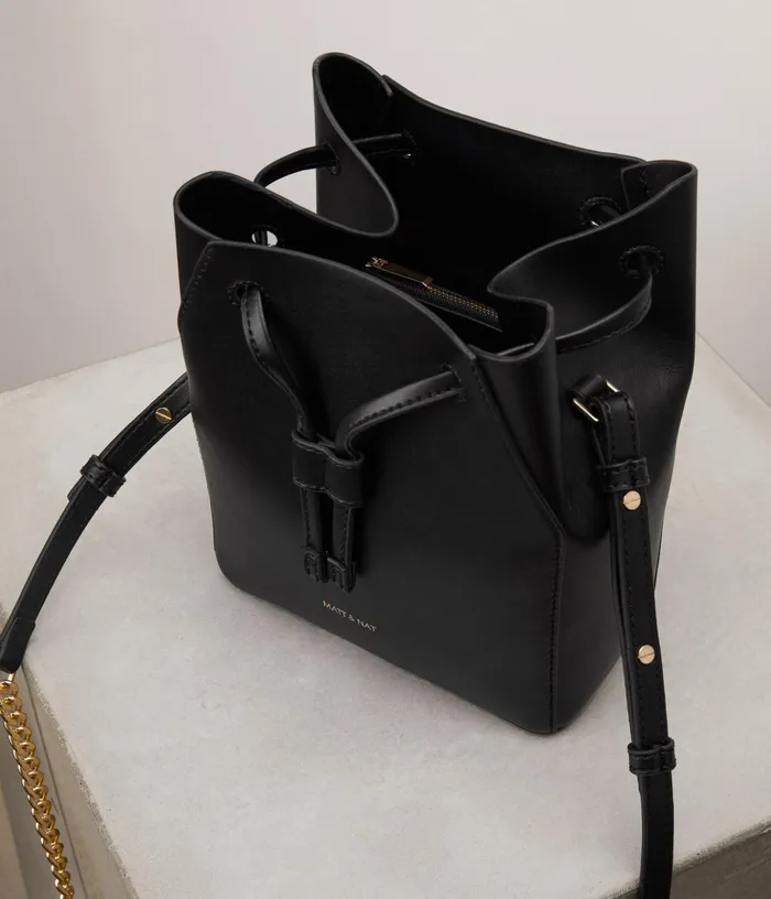 Women Grace Vegan Bucket Bag 8211 Appleskin Black Matt and Nat Bucket Bags