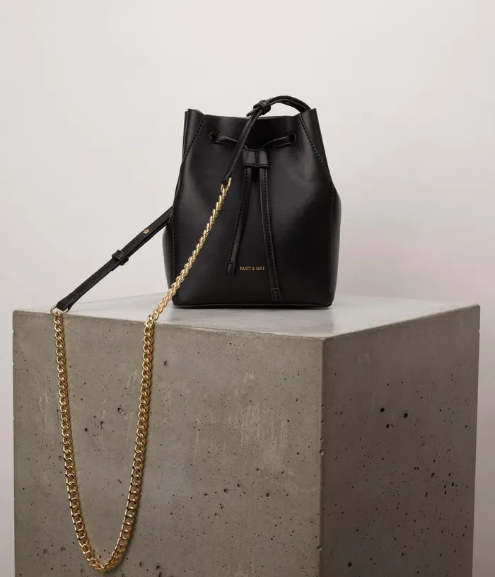Women Grace Vegan Bucket Bag 8211 Appleskin Black Matt and Nat Bucket Bags