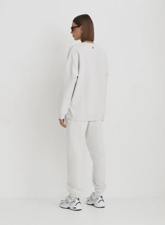 Women Grey Fourth Slogan Classic Longline Sweatshirt Jen 4th and Reckless Hoodies and Sweatshirts