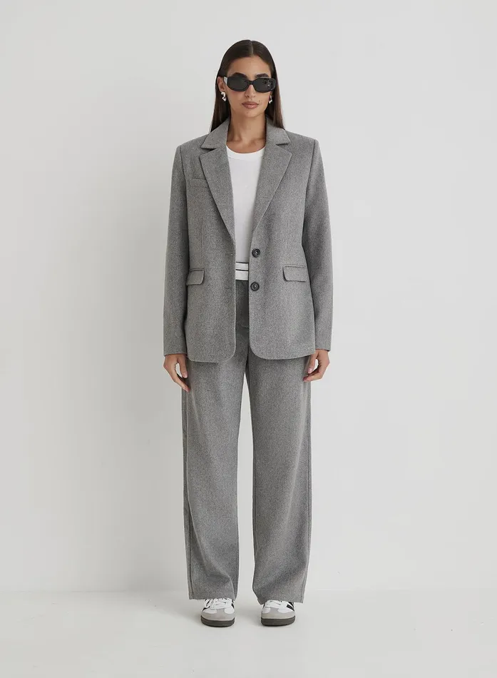 Women Grey Wool Blazer Gabbi 4th and Reckless Blazers