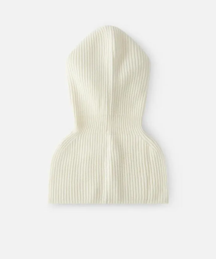 Women Hats Pinko Ribbed Balaclava Beanie Meringue White Women Hats Pinko Ribbed Balaclava Beanie Meringue White