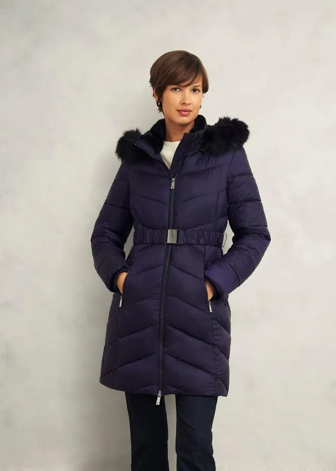 Women HOBBS Coats and Jackets Petite Alis Puffer Navy