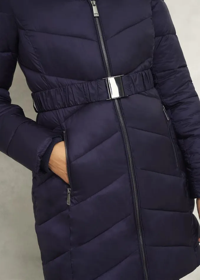 Women HOBBS Coats and Jackets Petite Alis Puffer Navy