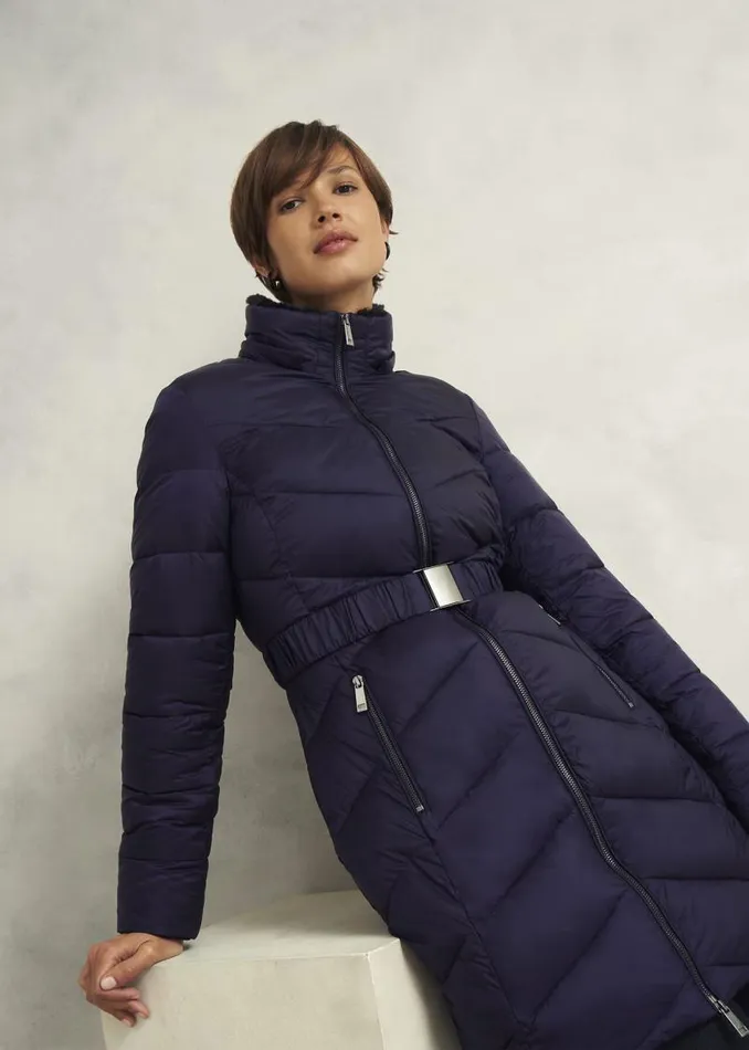 Women HOBBS Coats and Jackets Petite Alis Puffer Navy