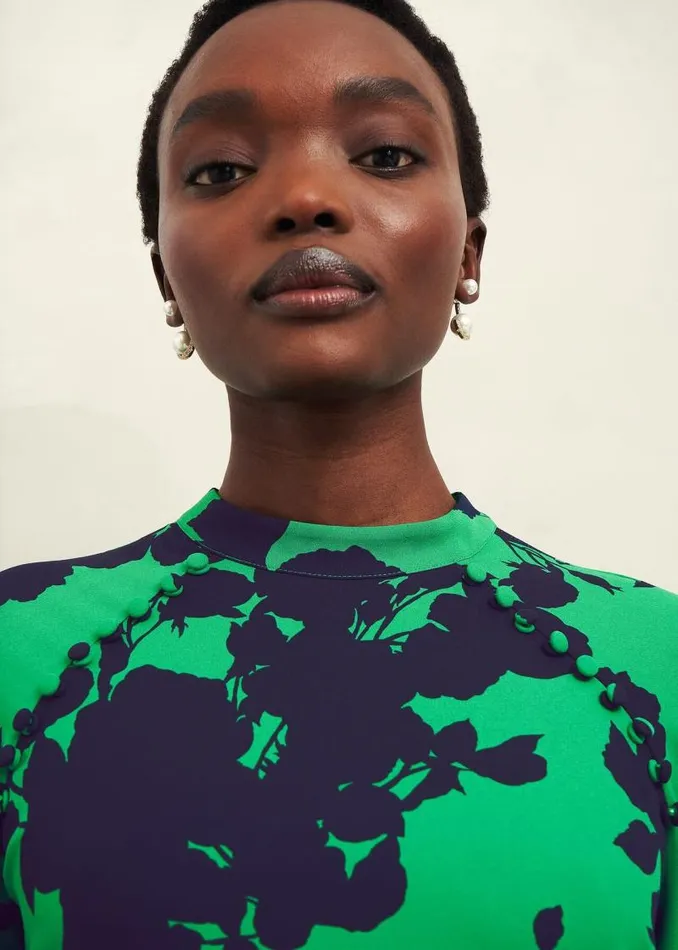 Women HOBBS Dresses and Jumpsuits Georgia Dress Green Navy
