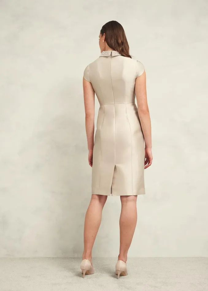 Women HOBBS Dresses and Jumpsuits Katherine Wool Silk Dress Oyster