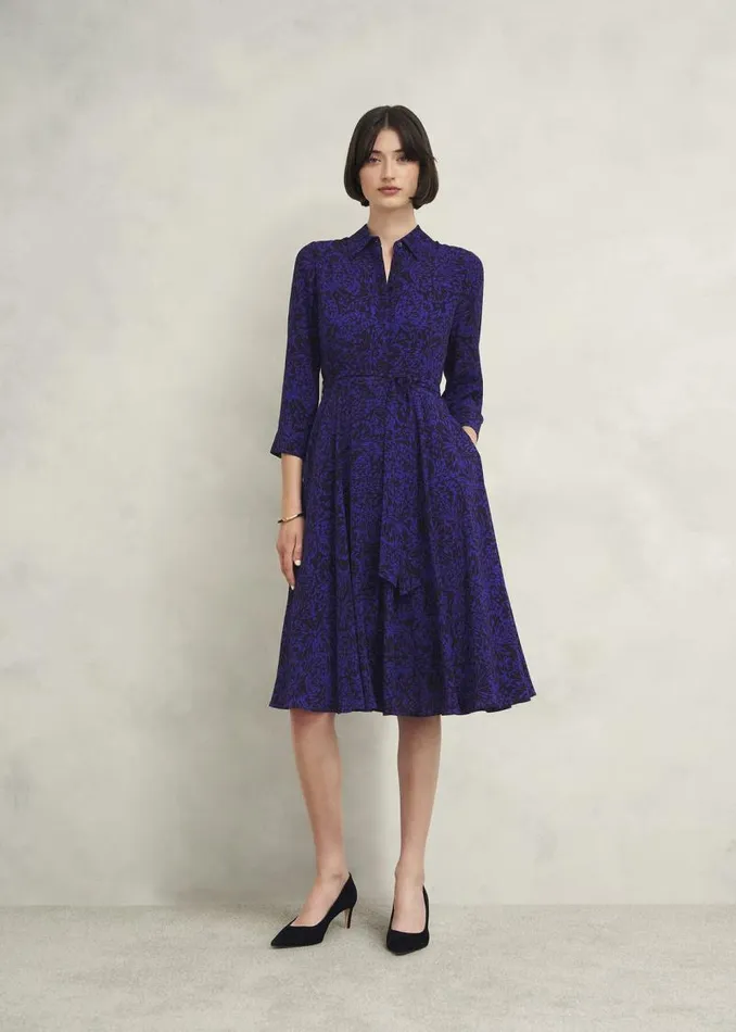 Women HOBBS Dresses and Jumpsuits Lainey Dress Navy Blue