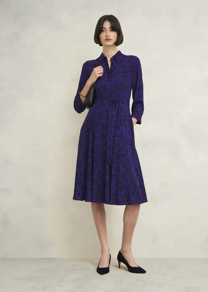 Women HOBBS Dresses and Jumpsuits Lainey Dress Navy Blue