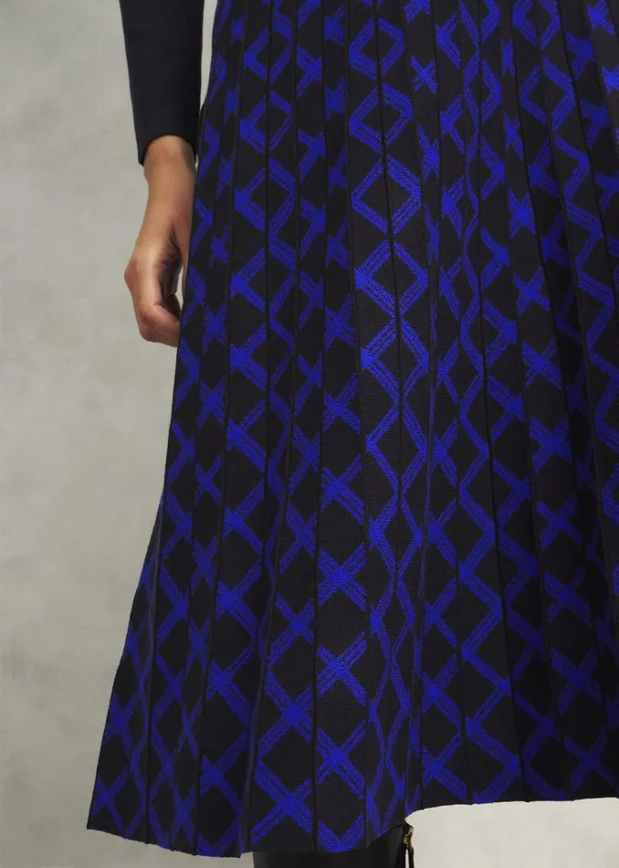 Women HOBBS Dresses and Jumpsuits Larna Knitted Dress Black Blue