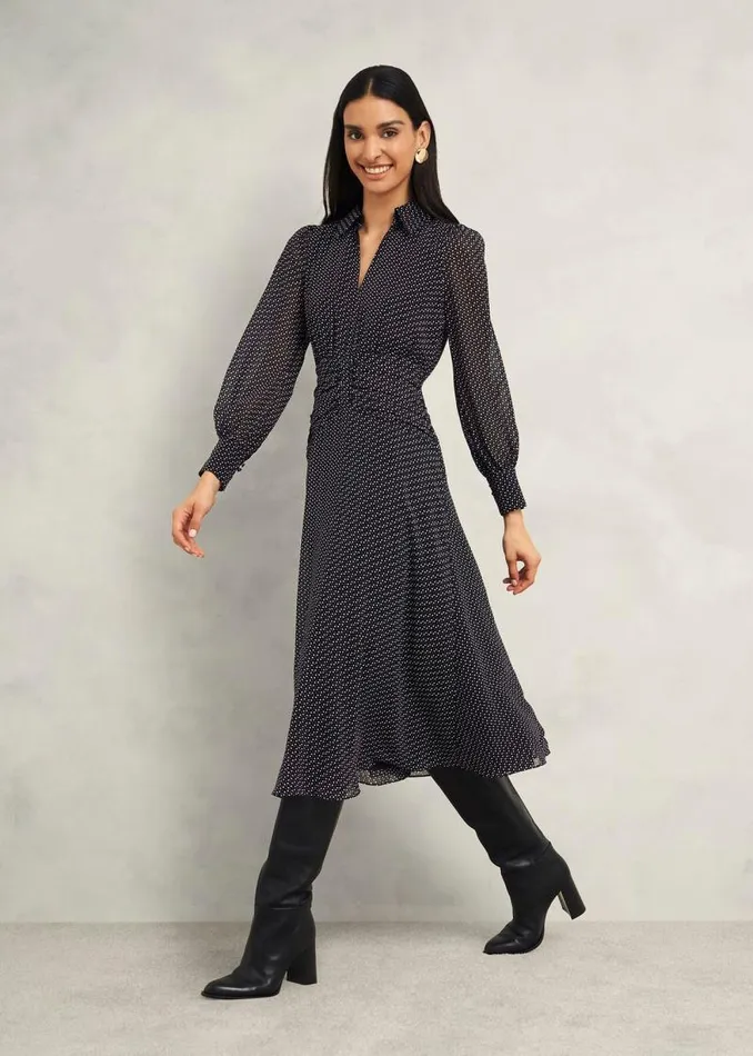 Women HOBBS Dresses and Jumpsuits Longstock Dress Black Ivory