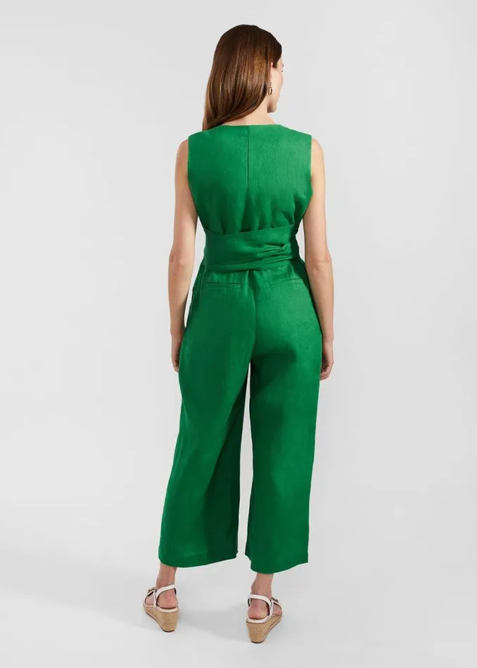 Women HOBBS Dresses and Jumpsuits Melodie Linen Jumpsuit Green