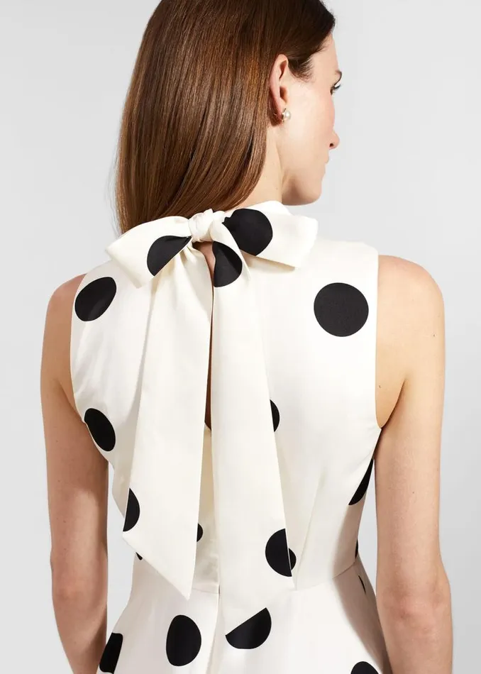 Women HOBBS Dresses and Jumpsuits Mia Spot Dress Cream Black
