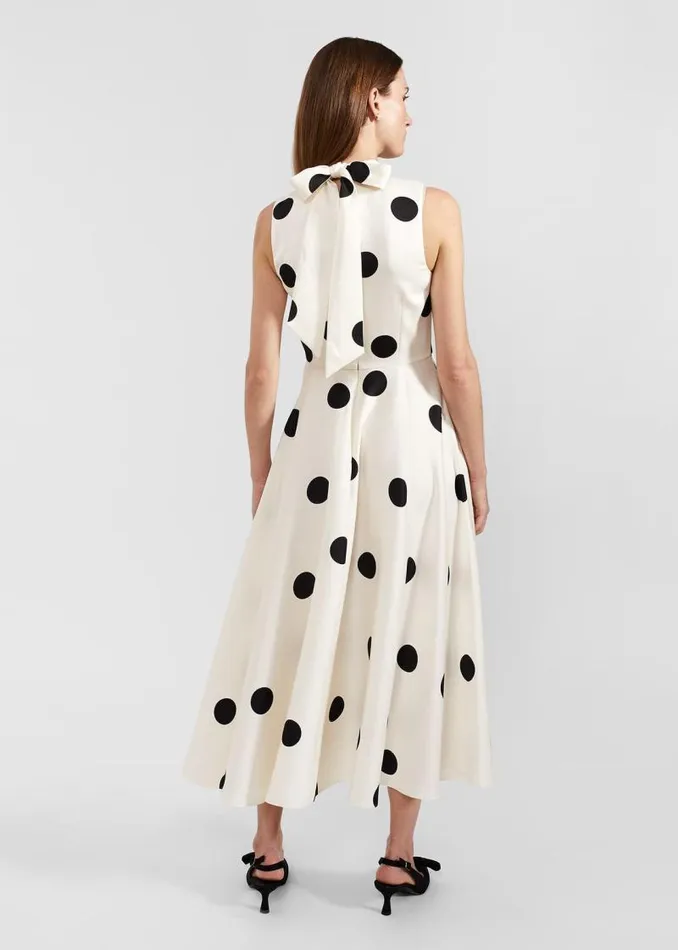 Women HOBBS Dresses and Jumpsuits Mia Spot Dress Cream Black