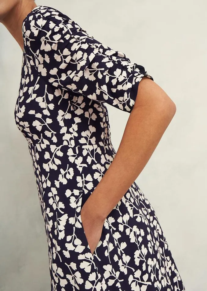 Women HOBBS Dresses and Jumpsuits Petite Bonnie Dress Navy Cream